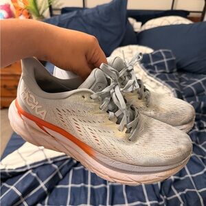 Hoka Women's Gray and Orange Running Shoes
